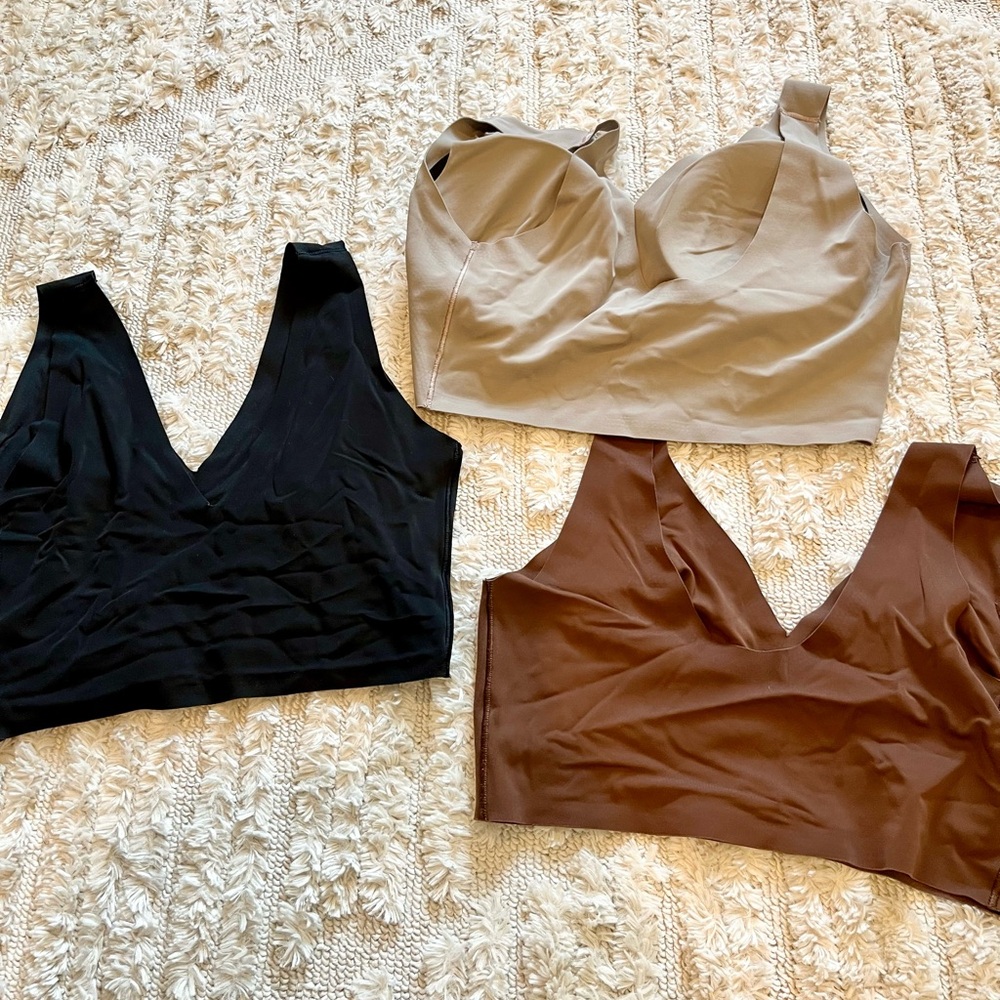 Set of Three True & Co V-Neck Bras